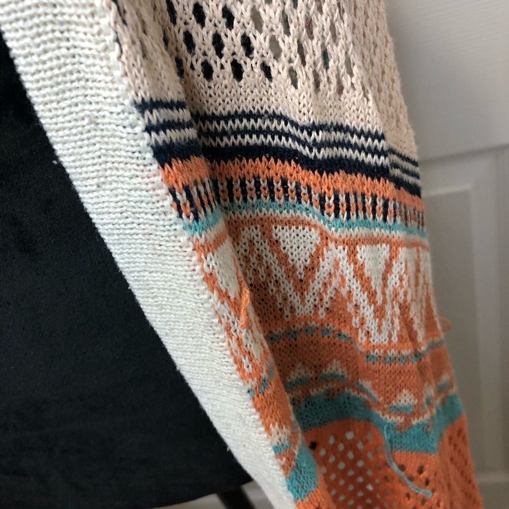 No Boundaries teal and orange sweater vest with tassels, size xxl - Picture 4 of 11